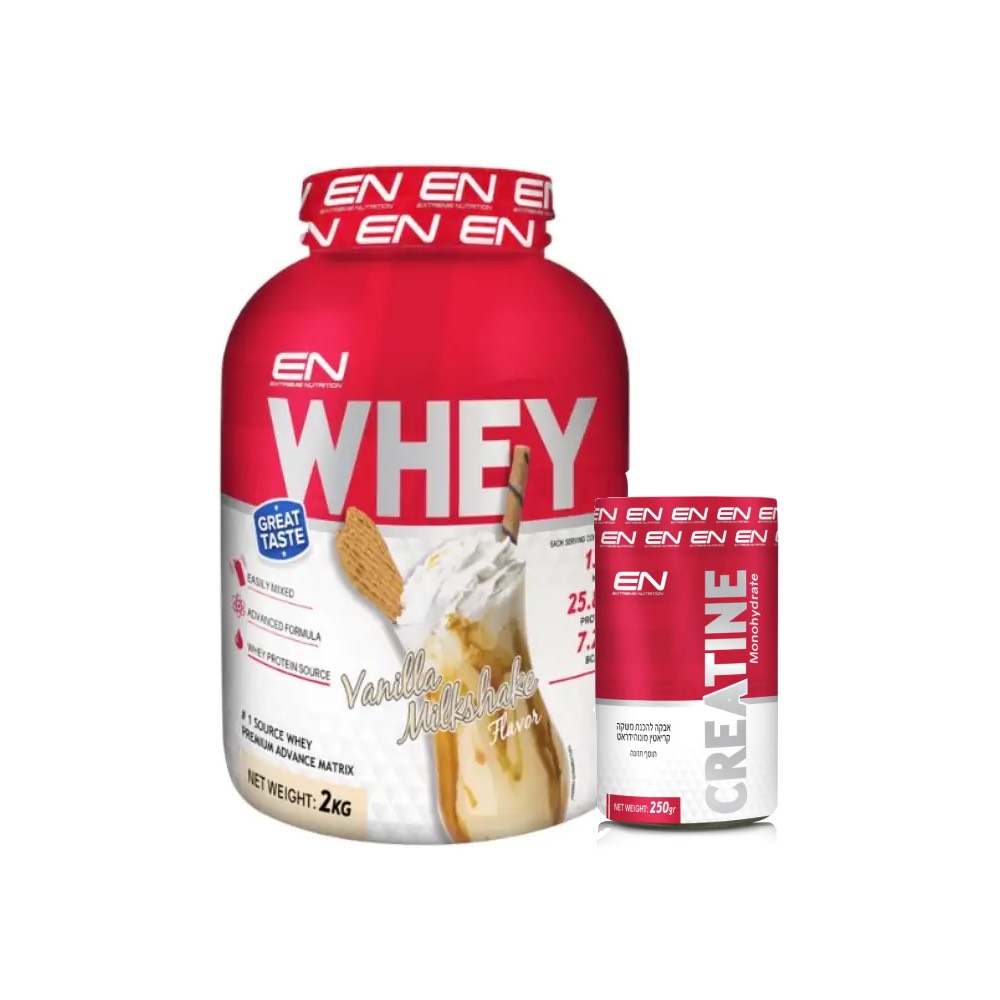 אבקת חלבון וקריאטין 250 גרם אקסטרים